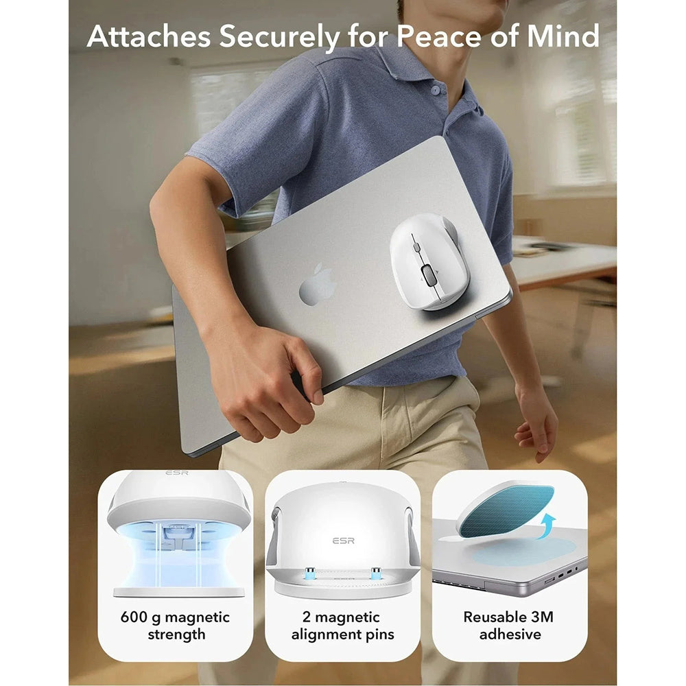 Trådløs Mus ESR MagMouse, 800DPI - 4800DPI, BT / Wi-Fi, Hvit