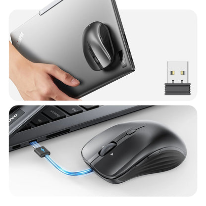 Trådløs mus ESR MagMouse, 800DPI - 4800DPI, BT / Wi-Fi, Grå