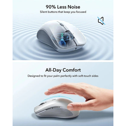 Trådløs mus ESR MagMouse, 800DPI - 4800DPI, BT / Wi-Fi, Grå