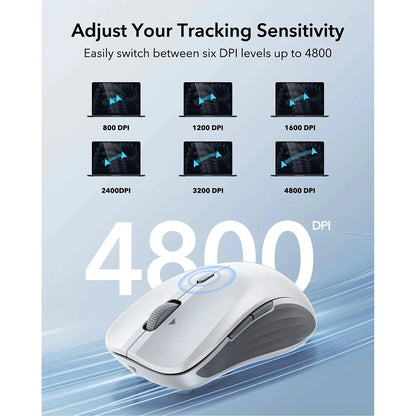 Trådløs mus ESR MagMouse, 800DPI - 4800DPI, BT / Wi-Fi, Grå