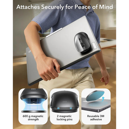 Trådløs mus ESR MagMouse, 800DPI - 4800DPI, BT / Wi-Fi, Svart