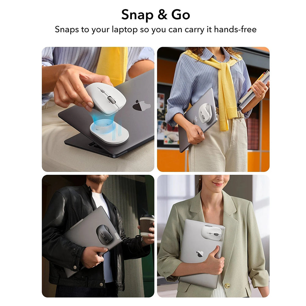Trådløs mus ESR MagMouse, 800DPI - 4800DPI, BT / Wi-Fi, Svart