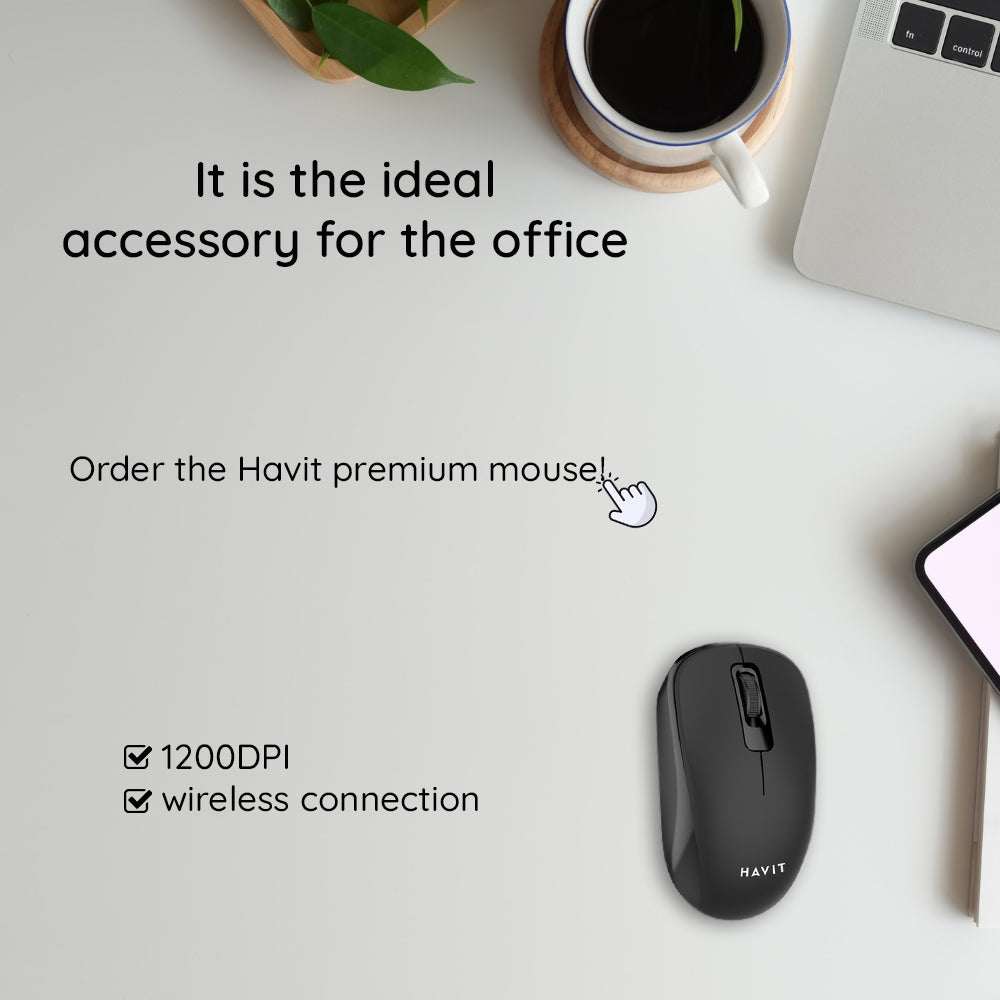 Trådløs Mus HAVIT MS626GT, 1200DPI, Svart