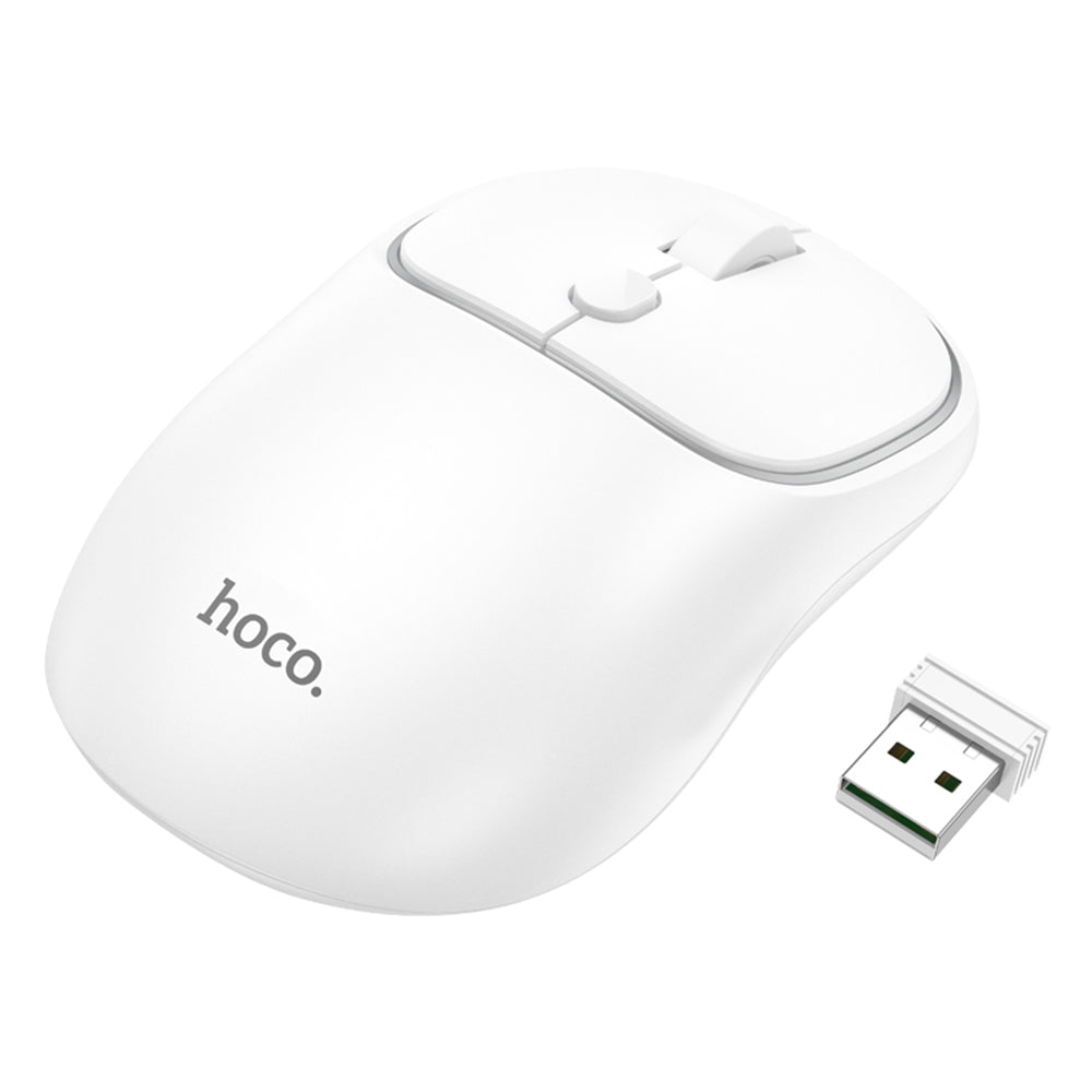 Trådløs Mus HOCO GM25, 1600DPI, BT / Wi-Fi, Hvit