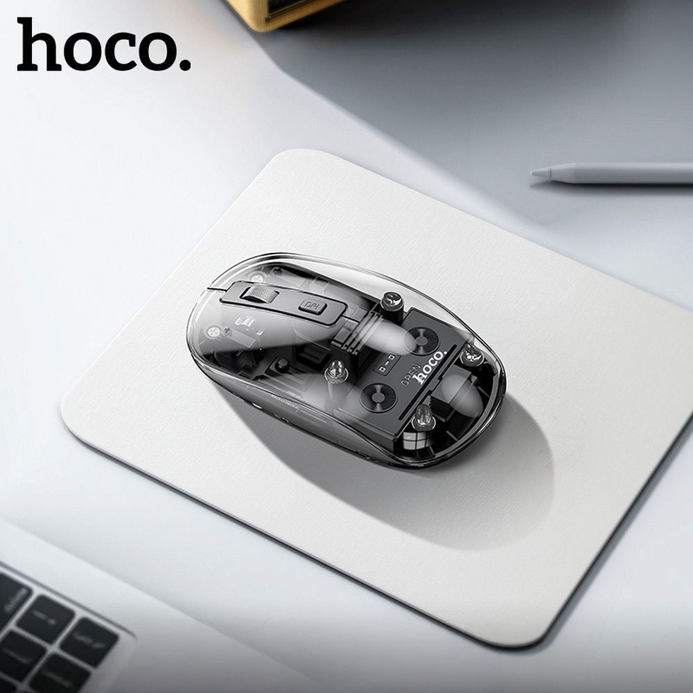 Trådløs mus HOCO GM29, 1600DPI, BT / Wi-Fi, Svart