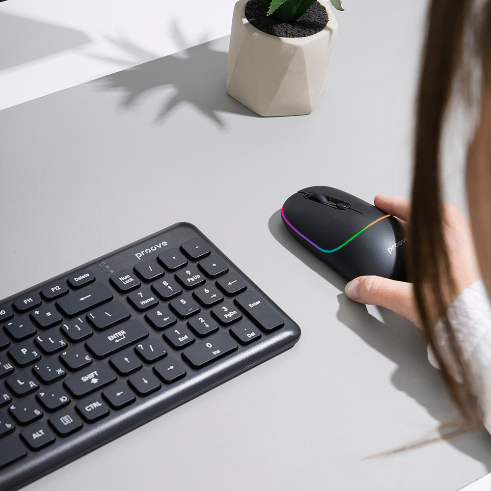 Trådløs Mus Proove Blink, RGB, 800DPI - 1600DPI, BT / Wi-Fi, Svart WMBL00002001