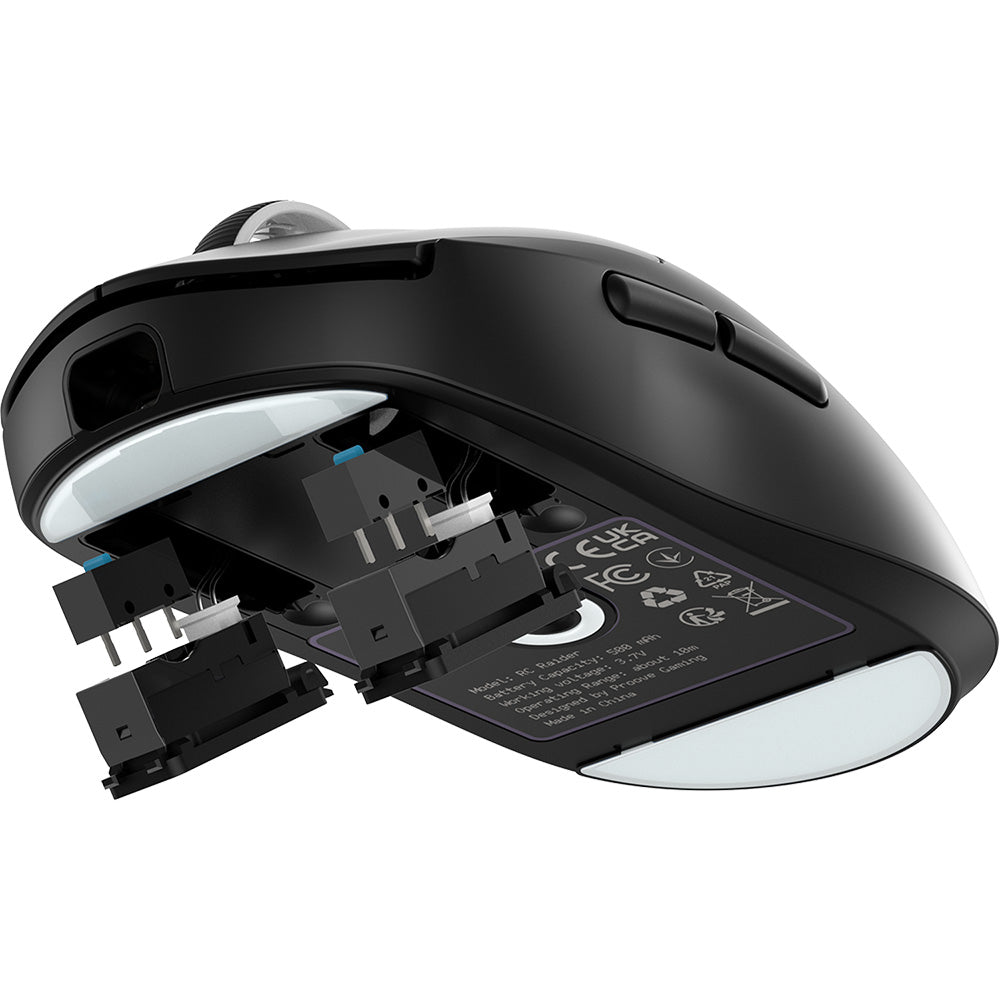 Trådløs Mus Proove RC Raider 8K, 800DPI - 32000DPI, BT / Wi-Fi / Kablet, Svart WMRR00122001