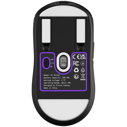 Trådløs Mus Proove RC Raider 8K, 800DPI - 32000DPI, BT / Wi-Fi / Kablet, Svart WMRR00122001
