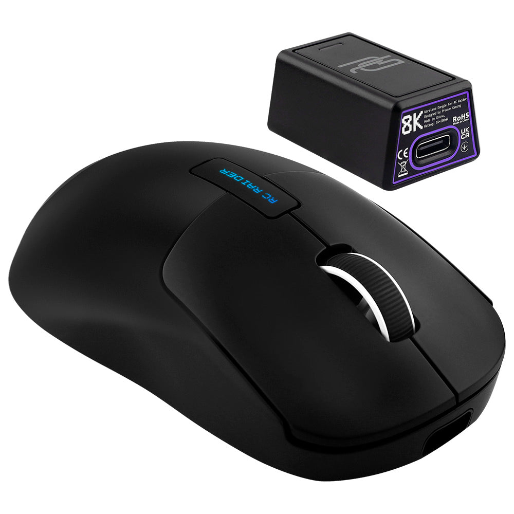 Trådløs Mus Proove RC Raider 8K, 800DPI - 32000DPI, BT / Wi-Fi / Kablet, Svart WMRR00122001