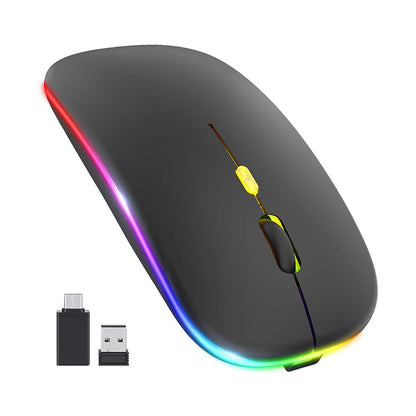 Trådløs mus Techsuit M1, RGB, 1600DPI, BT / Wi-Fi, Svart