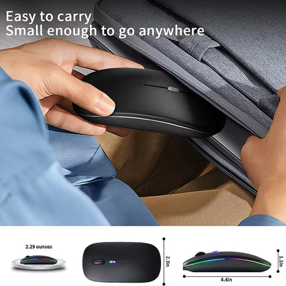 Trådløs Mus Techsuit M1, RGB, 1600DPI, Svart