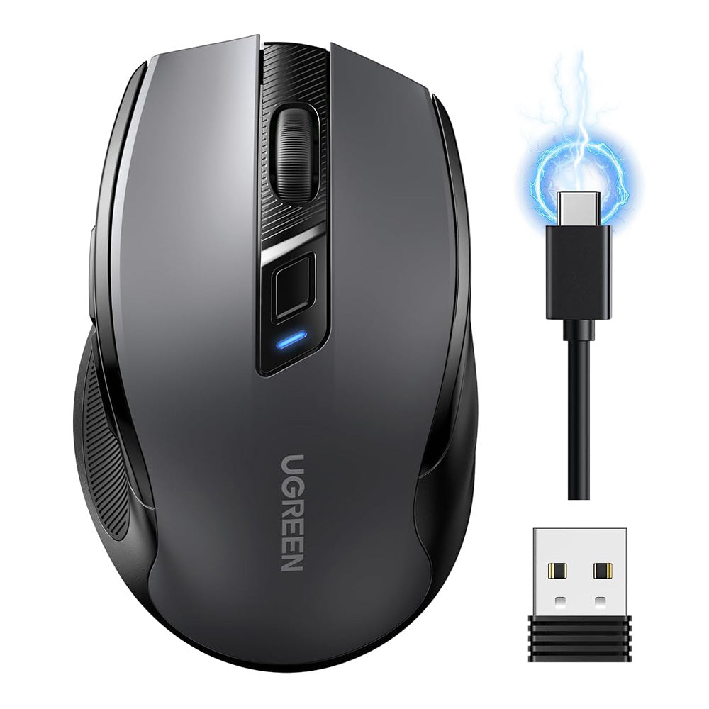 Mouse Wireless UGREEN MU006S (85082), 4000DPI, BT / Wi-Fi, Grå