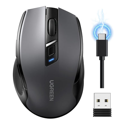 Mouse Wireless UGREEN MU006S (85082), 4000DPI, BT / Wi-Fi, Grå