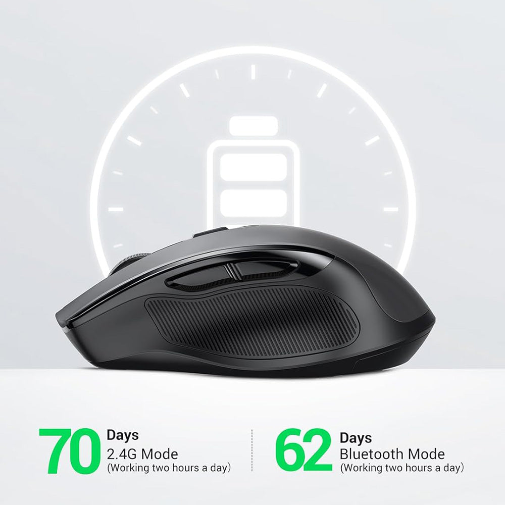 Mouse Wireless UGREEN MU006S (85082), 4000DPI, BT / Wi-Fi, Grå