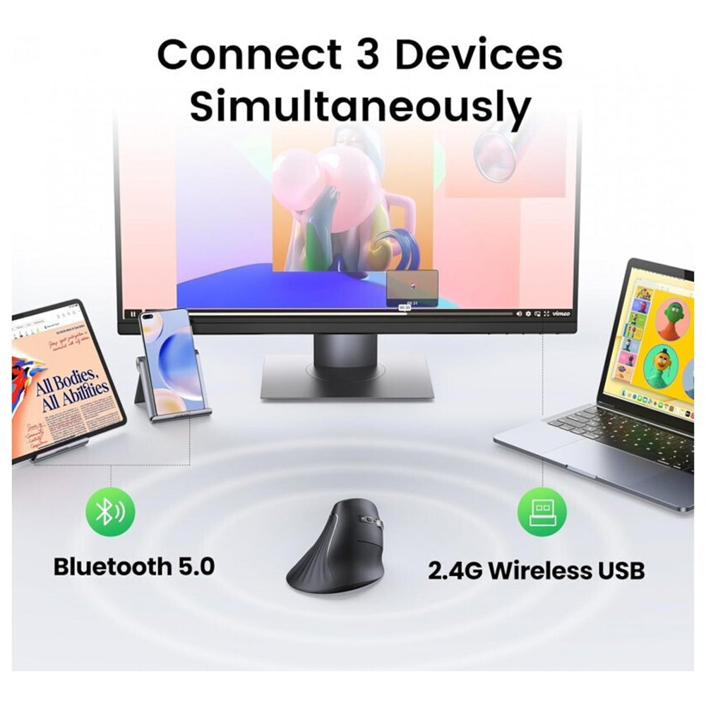 Trådløs Mus UGREEN MU008, 4000DPI, Svart
