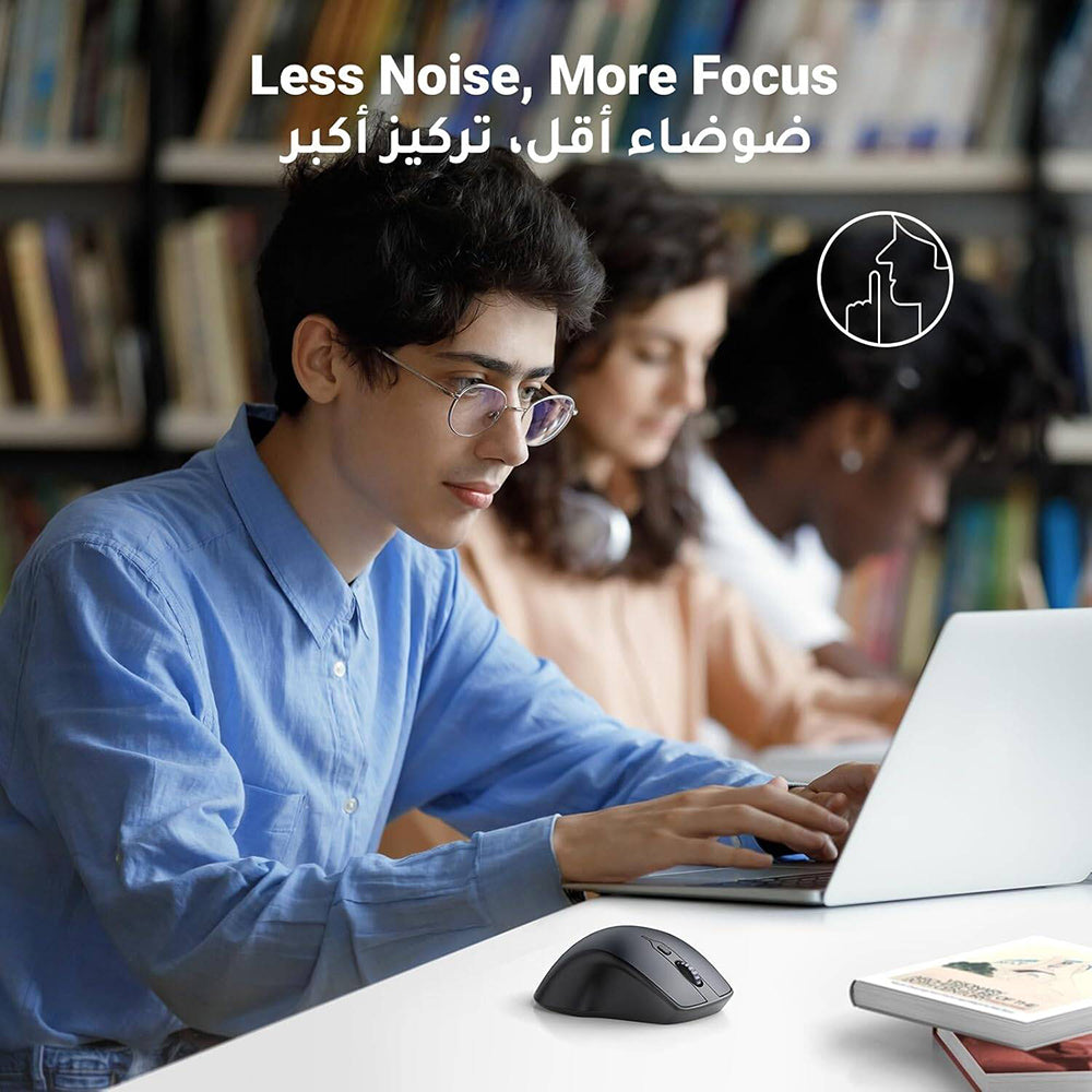 Trådløs Mus UGREEN MU101, 4000DPI, BT / Wi-Fi, Svart