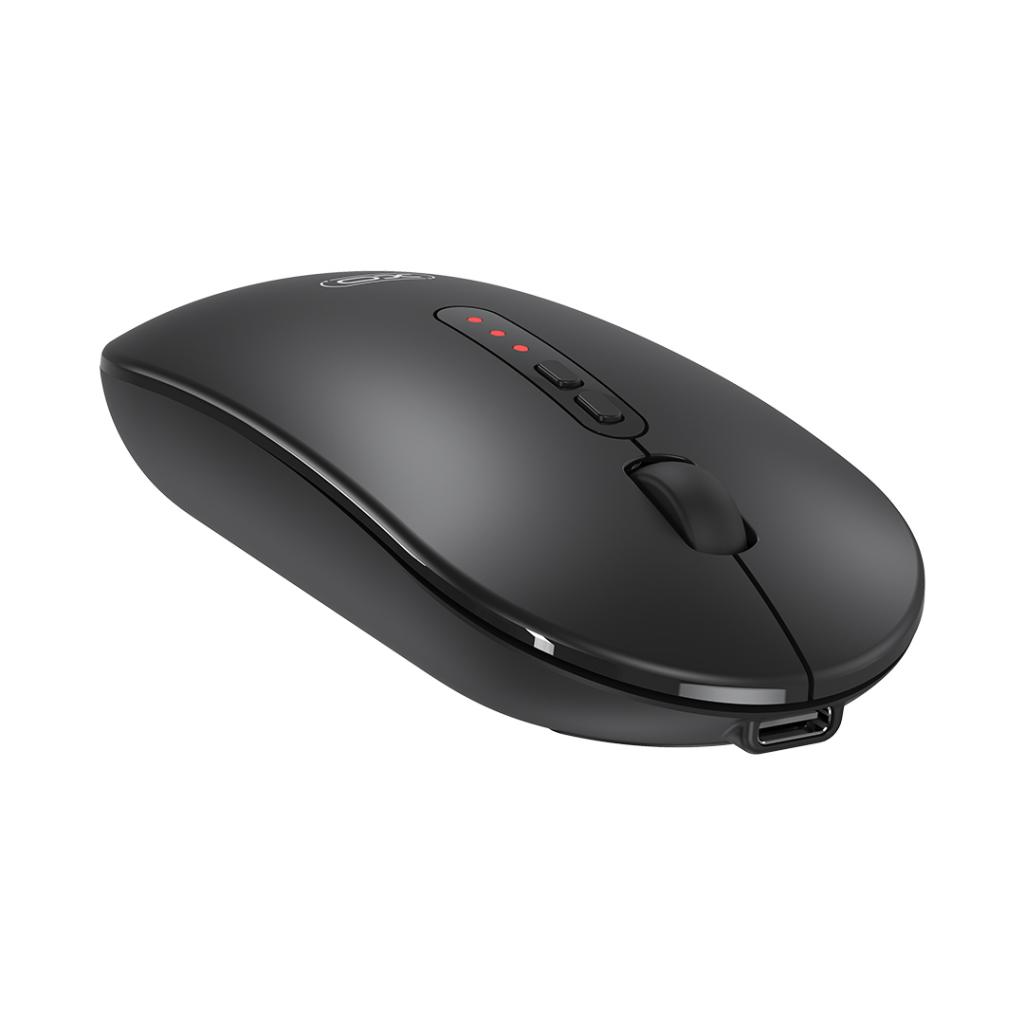 Trådløs mus XO Design M13 Silent Tri-modus, 1600DPI, BT / Wi-Fi, Svart