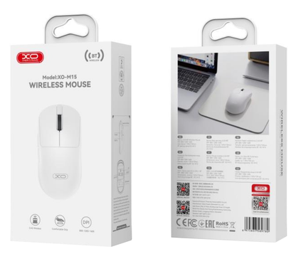 Trådløs mus XO Design M15, 1600DPI, BT / Wi-Fi, Hvit