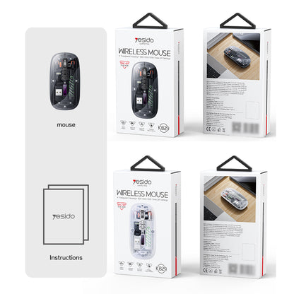 Trådløs mus Yesido KB29, 800DPI - 1600DPI, BT / Wi-Fi, Hvit