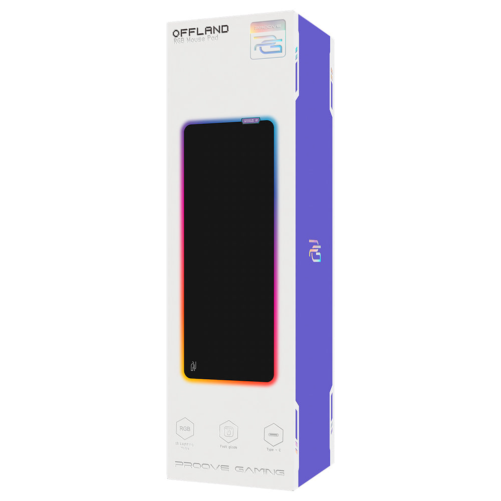 MousePad Gaming Proove Offland, RGB, 800mm x 300mm x 4mm, Svart MPOF00022401
