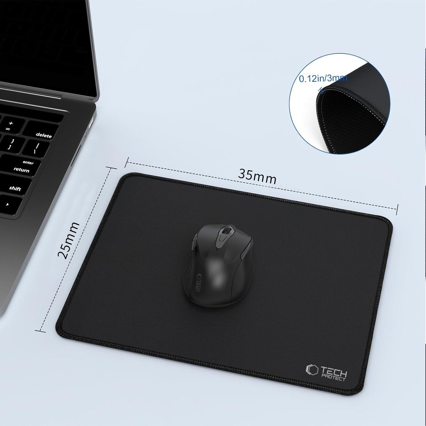 MousePad Tech-Protect A100, 350mm x 250mm, Svart