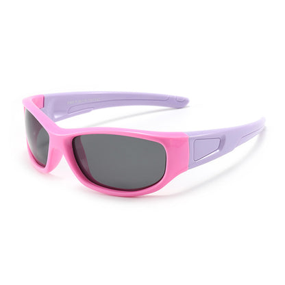 Sportssolbriller for barn Techsuit 800-C42, polariserte, rosa lilla