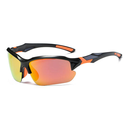 Unisex sykkelbriller Techsuit 9301, UV-beskyttelse, svart oransje