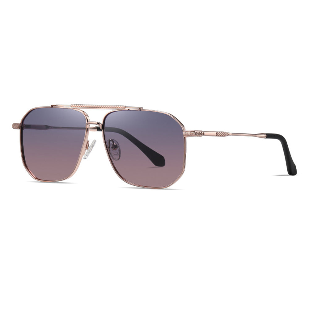 Herre solbriller Techsuit 8538, polariserte, UV-beskyttelse, rosa gull lilla
