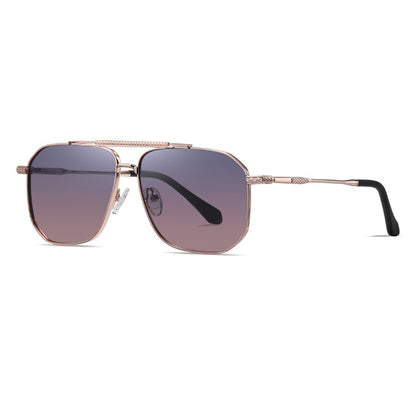 Herre solbriller Techsuit 8538, polariserte, UV-beskyttelse, rosa gull lilla