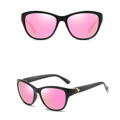 Dame solbriller Techsuit A572, polariserte, UV-beskyttelse, svart rosa