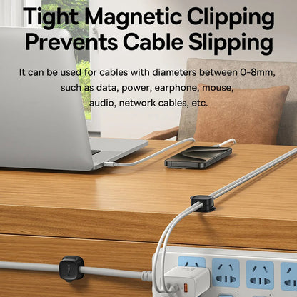 Baseus Lite Magnetic Kabelorganisator, Sett med 3 Stykker, Svart B01331106111-00