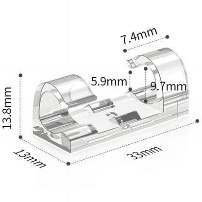 Kabelorganisator CableCreation CT1001, Sett med 50 stk, Transparent