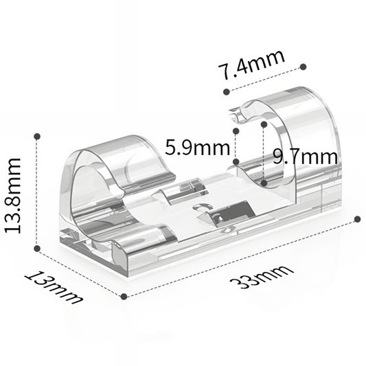 Kabelorganisator CableCreation CT1001, Sett med 50 stk, Transparent