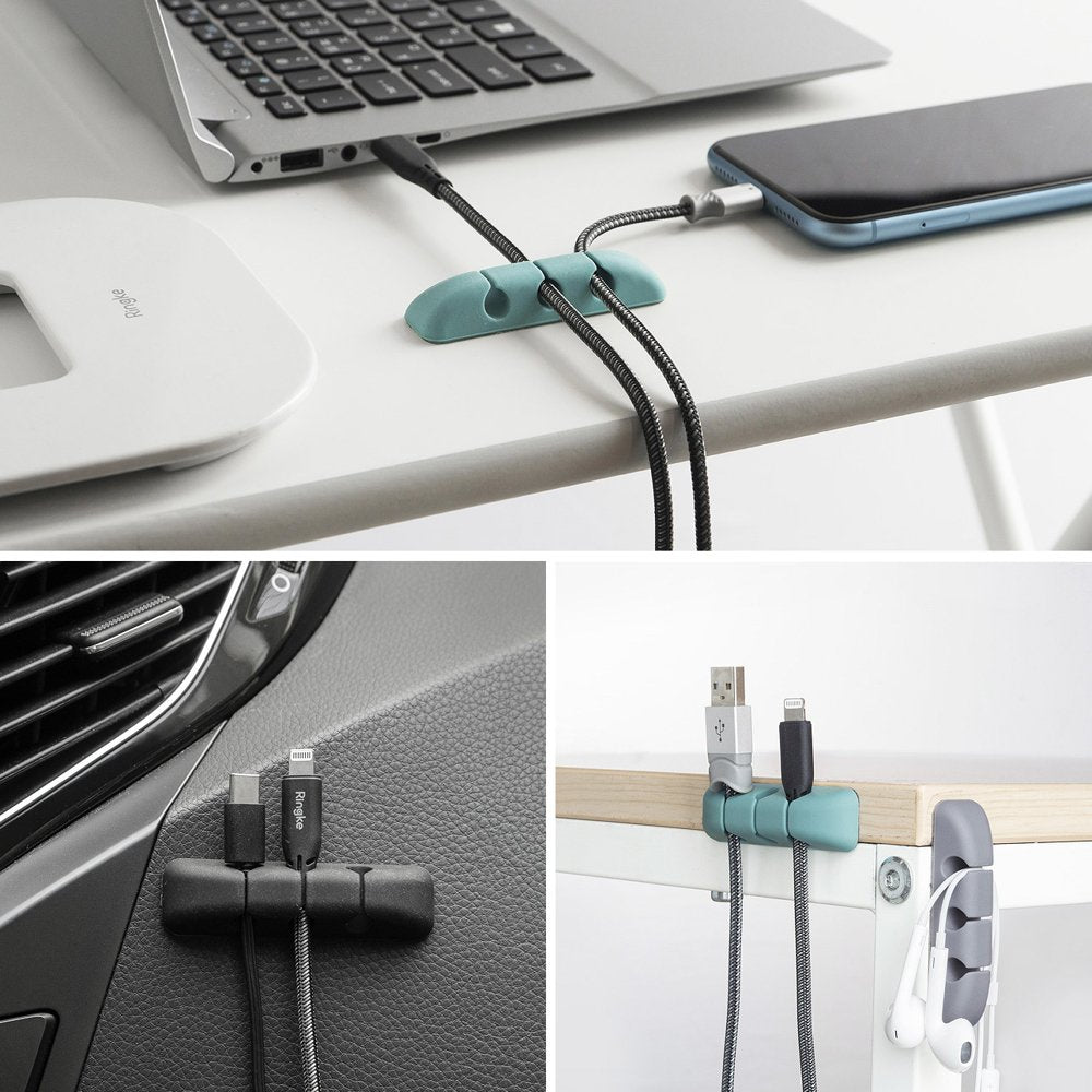 Ringke Kabelorganisator, Sett med 4 stykker, Svart