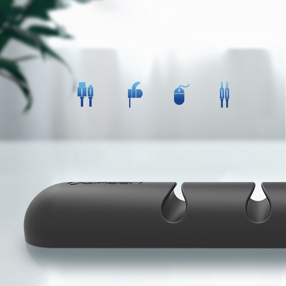 UGREEN Kabelorganisator, Sett med 2 stykker, Svart