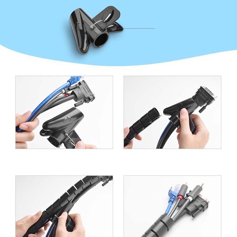 UGREEN LP121 Kabelorganisator, 25mm, 3m, Svart