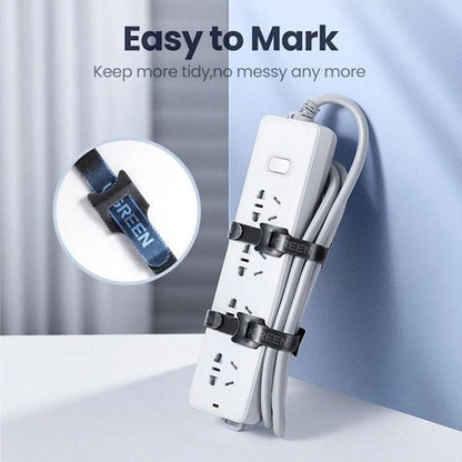 Kabelorganisator UGREEN LP401, Velcro, Sett med 3 stykker, Svart