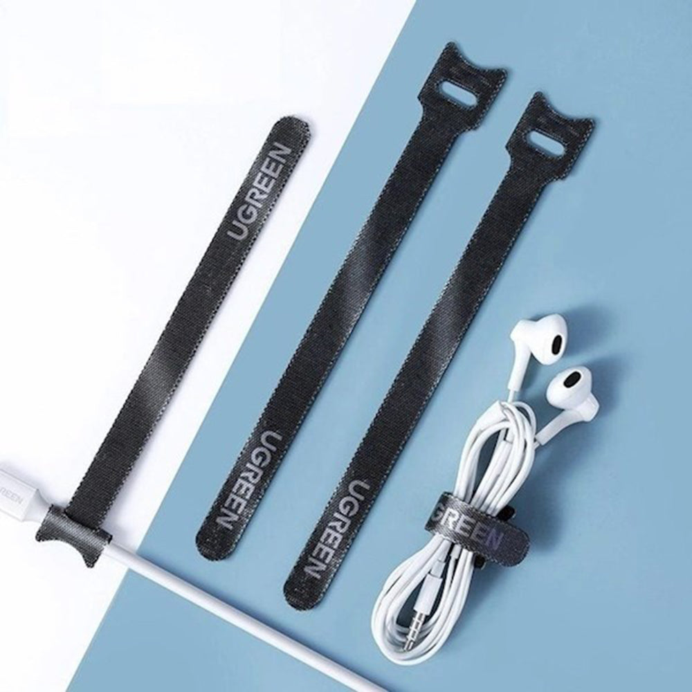 Kabelorganisator UGREEN LP401, Velcro, Sett med 3 stykker, Svart