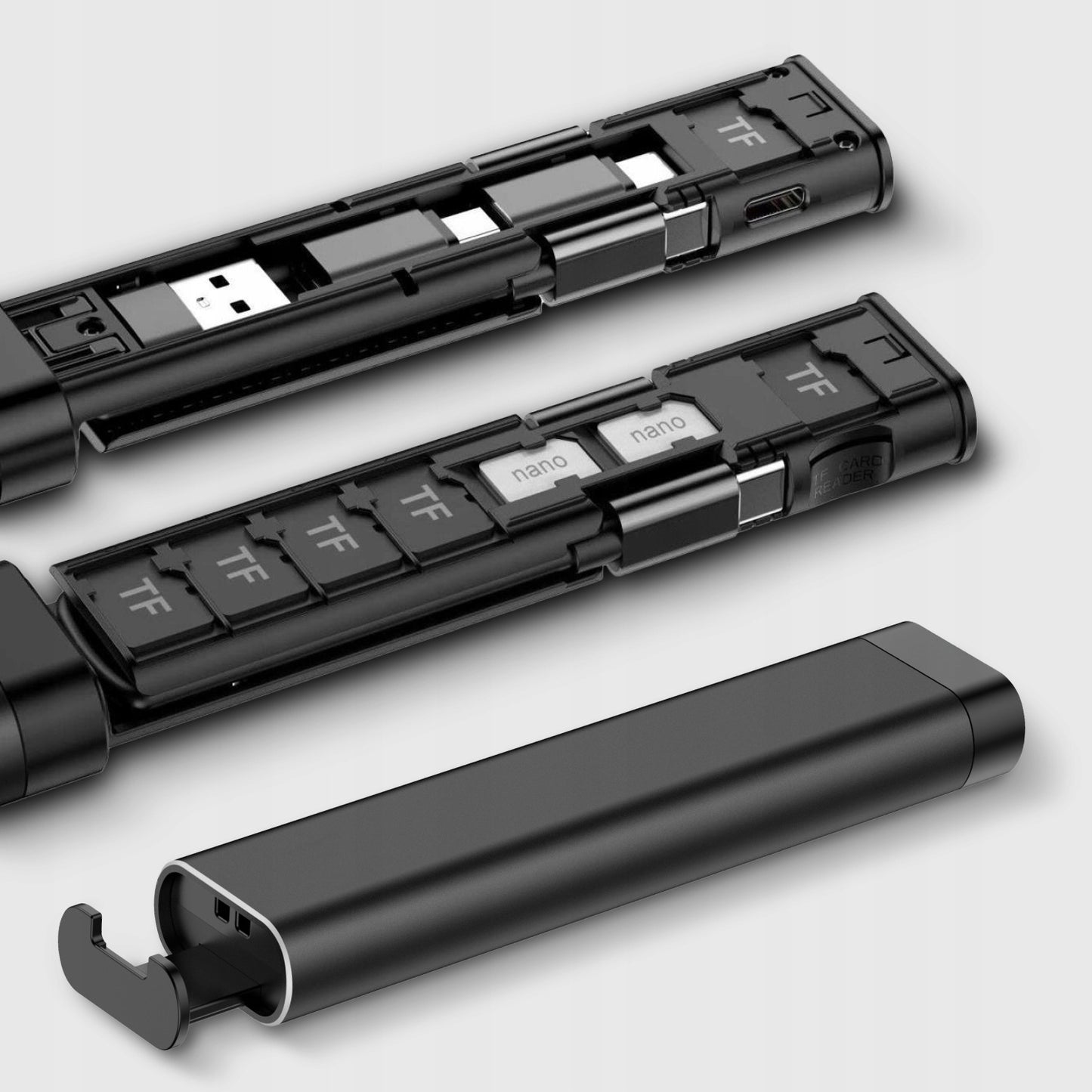 Tilbehørsorganisator / Kortleser Qualo QZS-P-01, Svart