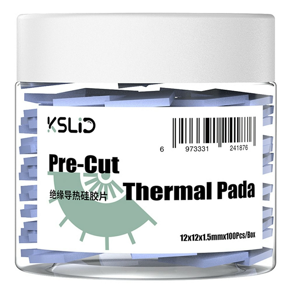 Termisk ledende pute KSLid P100, 12mm x 12mm x 1,5mm, Sett med 100 stk