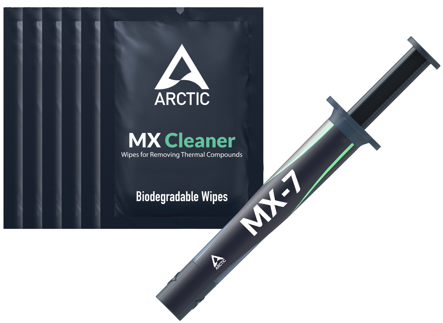 Termisk ledende pasta ARCTIC MX-7 + MX Cleaner-servietter, sprøyte type, 4g ACTCP00092A