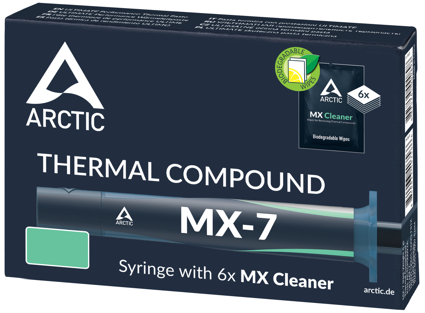 Termisk ledende pasta ARCTIC MX-7 + MX Cleaner-servietter, sprøyte type, 4g ACTCP00092A