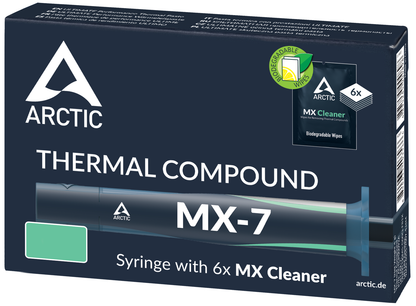 Termisk ledende pasta ARCTIC MX-7 + MX Cleaner-servietter, sprøyte type, 4g ACTCP00092A