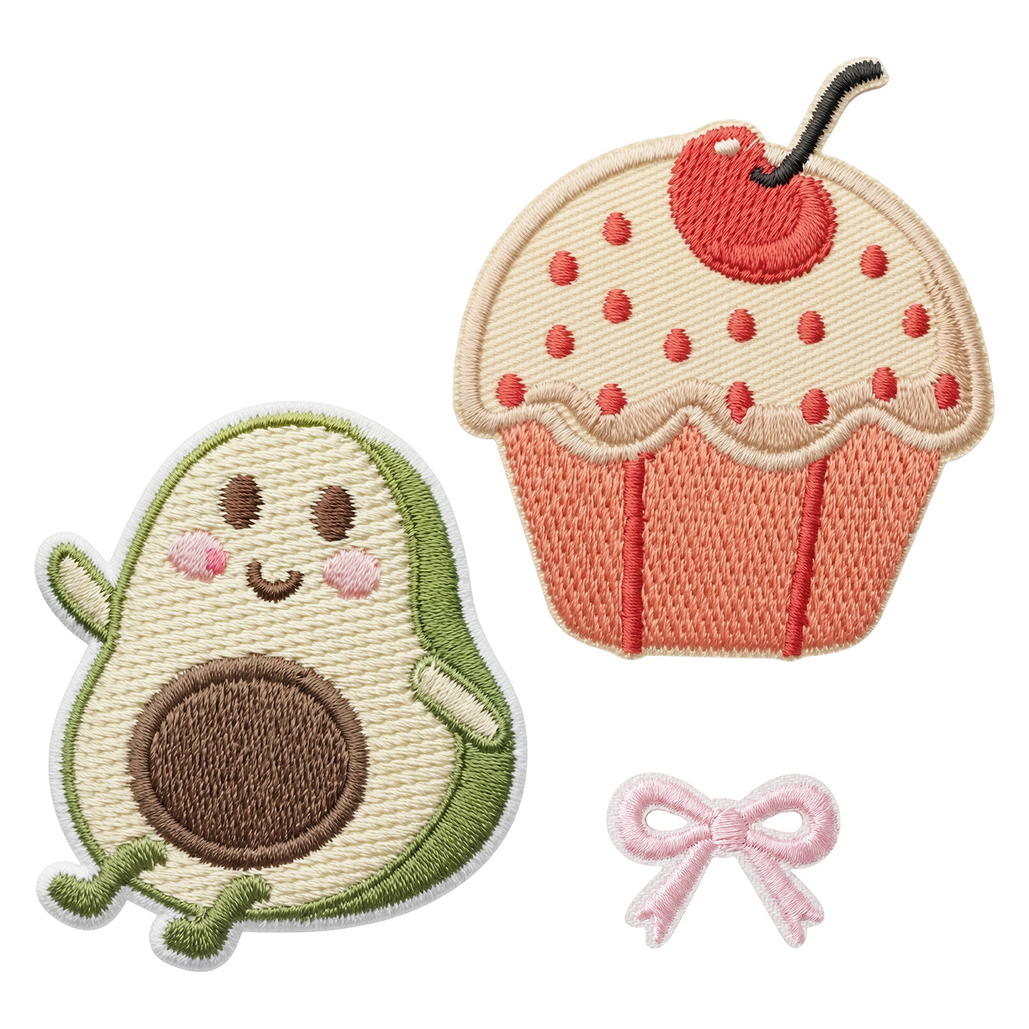Patch / Tekstilmerke OEM Avocado, Sett med 3 stk, Flerfarget