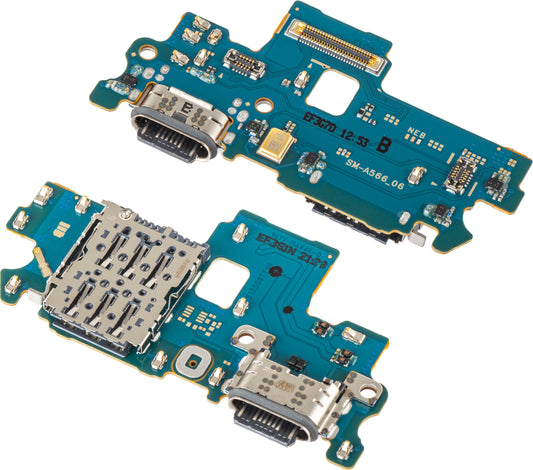 Ladekontakt Kort - Mikrofon - SIM-kortleser Modul Samsung Galaxy A56 A566, Service Pack GH96-19091A