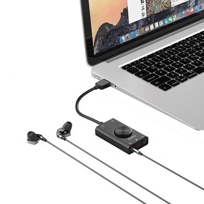 Orico SC2 USB-lydkort, 3 x 3,5 mm jack, svart