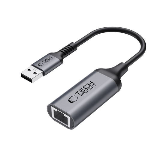 Tech-Protect Ultraboost Nettverkskort, RJ45, USB 3.0, Svart