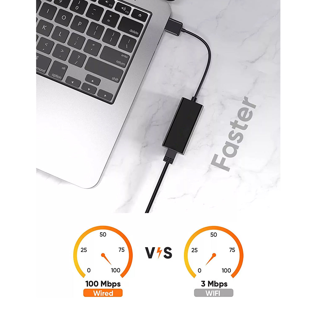 Techsuit AC19 nettverkskort, RJ45, USB, Svart