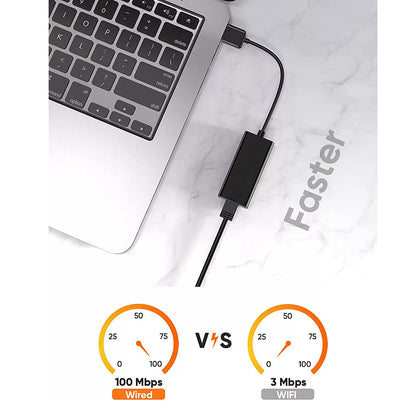 Techsuit AC19 nettverkskort, RJ45, USB, Svart