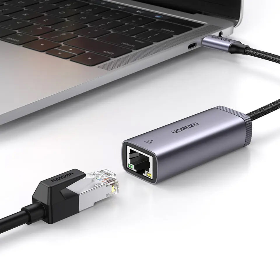 UGREEN CM483 Nettverkskort, RJ45, USB-C, Grå